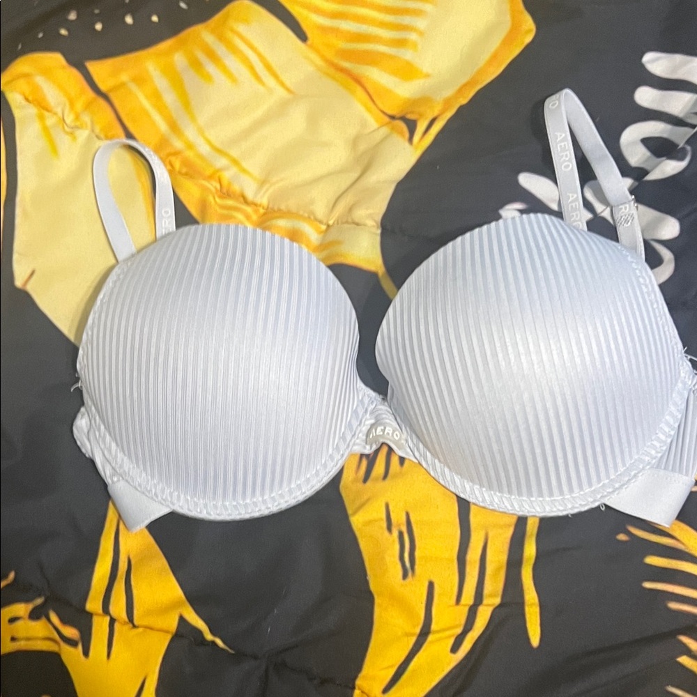 Aerie Ribbed Bra in Soft Blue